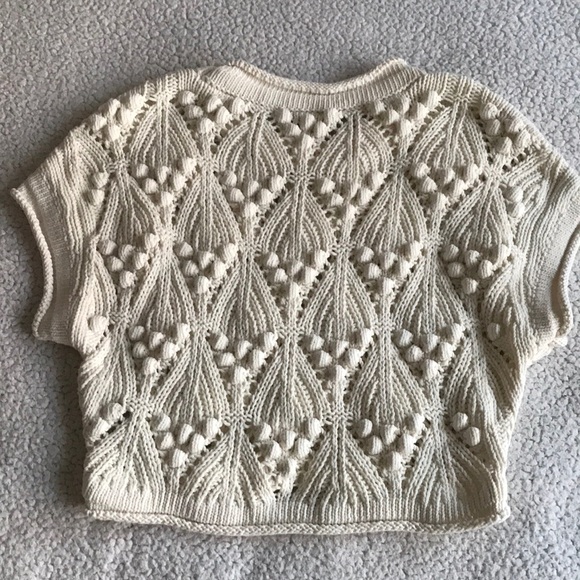 Zara ball trim textured knit top S - Picture 10 of 16